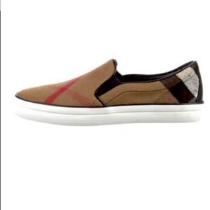 Burberry Leather Printed Slip On Sneakers .Size 7